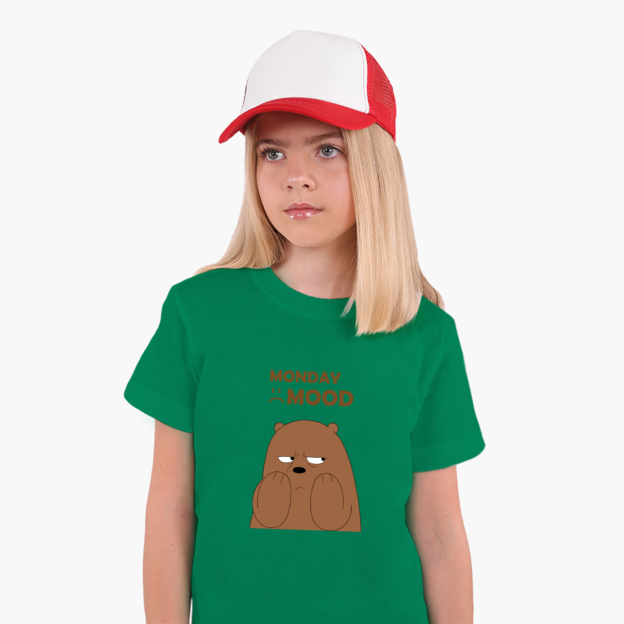 

Детская футболка для девочек Вся правда о медведях (We Bare Bears) (25186-2900-76) 146-152 см Хлопок Темно-зеленый