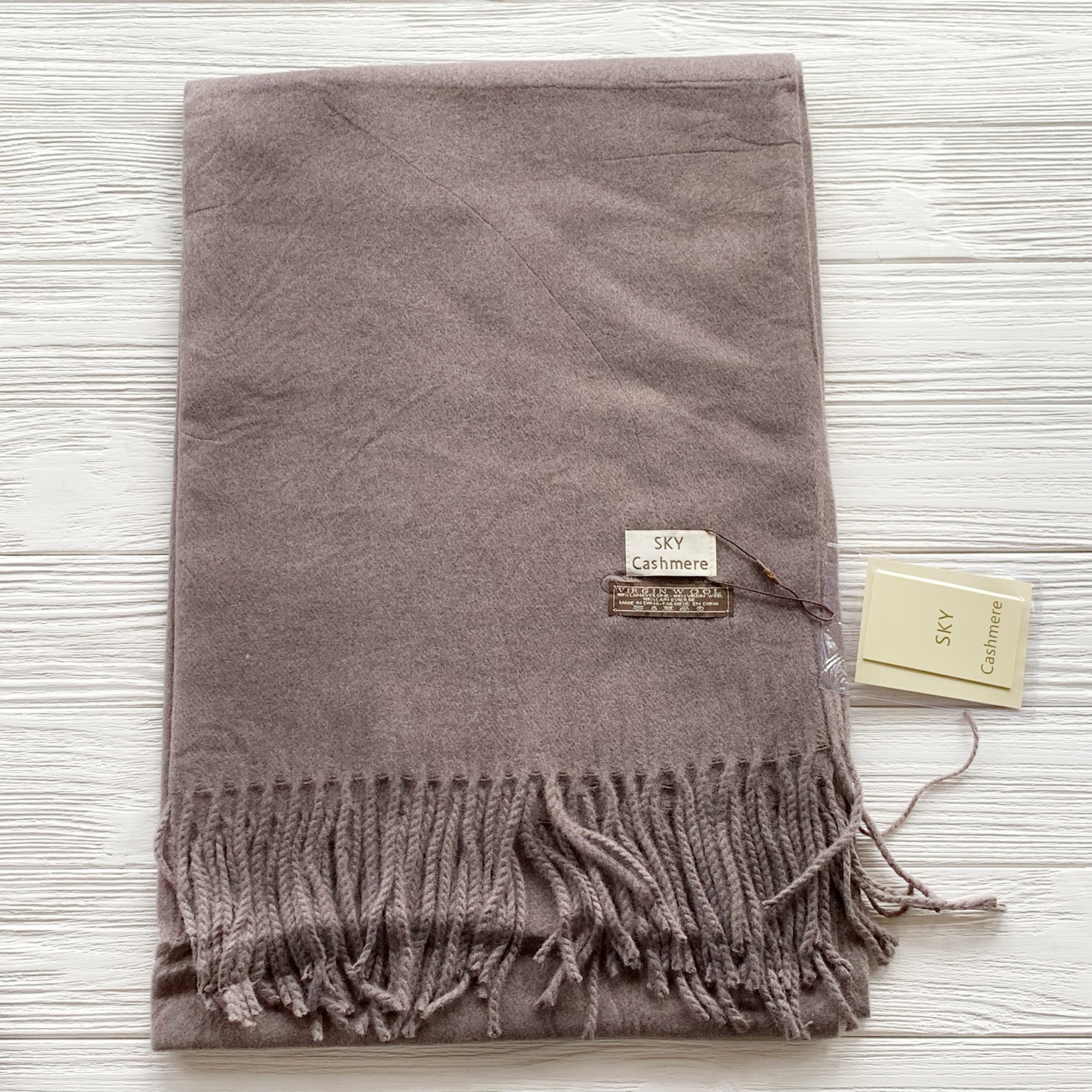 

Шерстяной шарф Sky Cashmere 200 см на 80 см серо-фиолетовый 100377