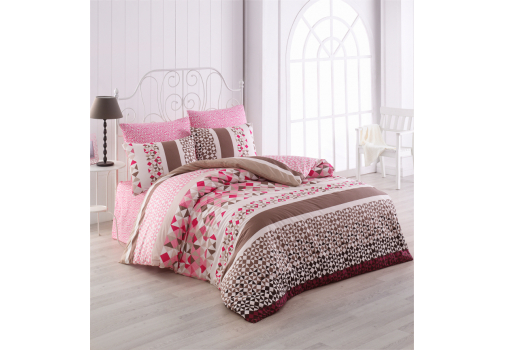 

Постельное бельё Majoli Laviva v2 Pembe 200x220 Розовый