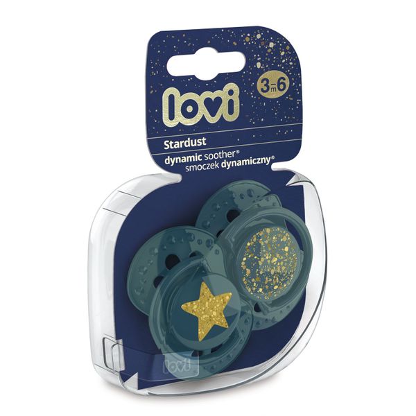 

Пустышка силиконовая динамическая Stardust, 3-6 мес, 2 шт, зеленая, 22/893_green, LOVI (5903407993584)