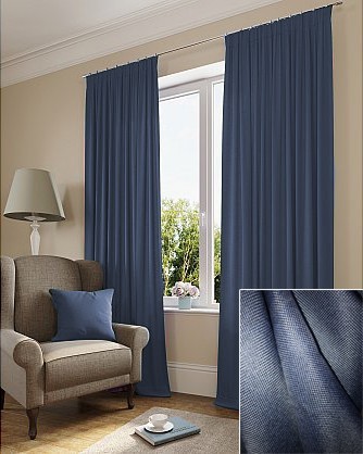 

Комплект Штор Лен Блэкаут Синий 150х270