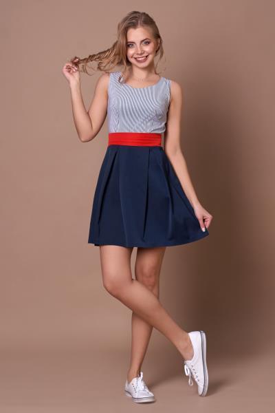 

Платье Style-Nika Мими  Синий в принт 857, Платье Style-Nika Мими 42 Синий в принт 857