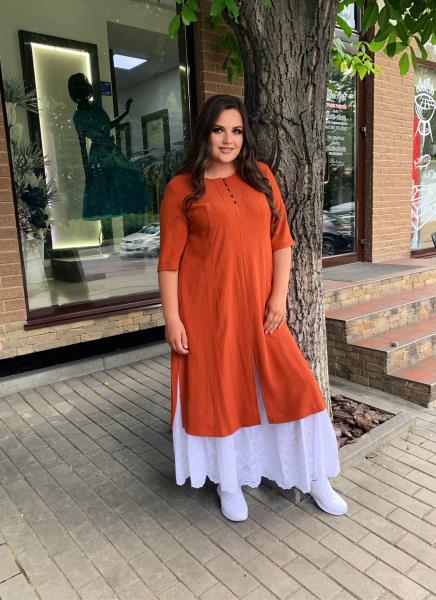 

Платье Style-Nika Этно  Терракотовый 3056, Платье Style-Nika Этно 50 Терракотовый 3056