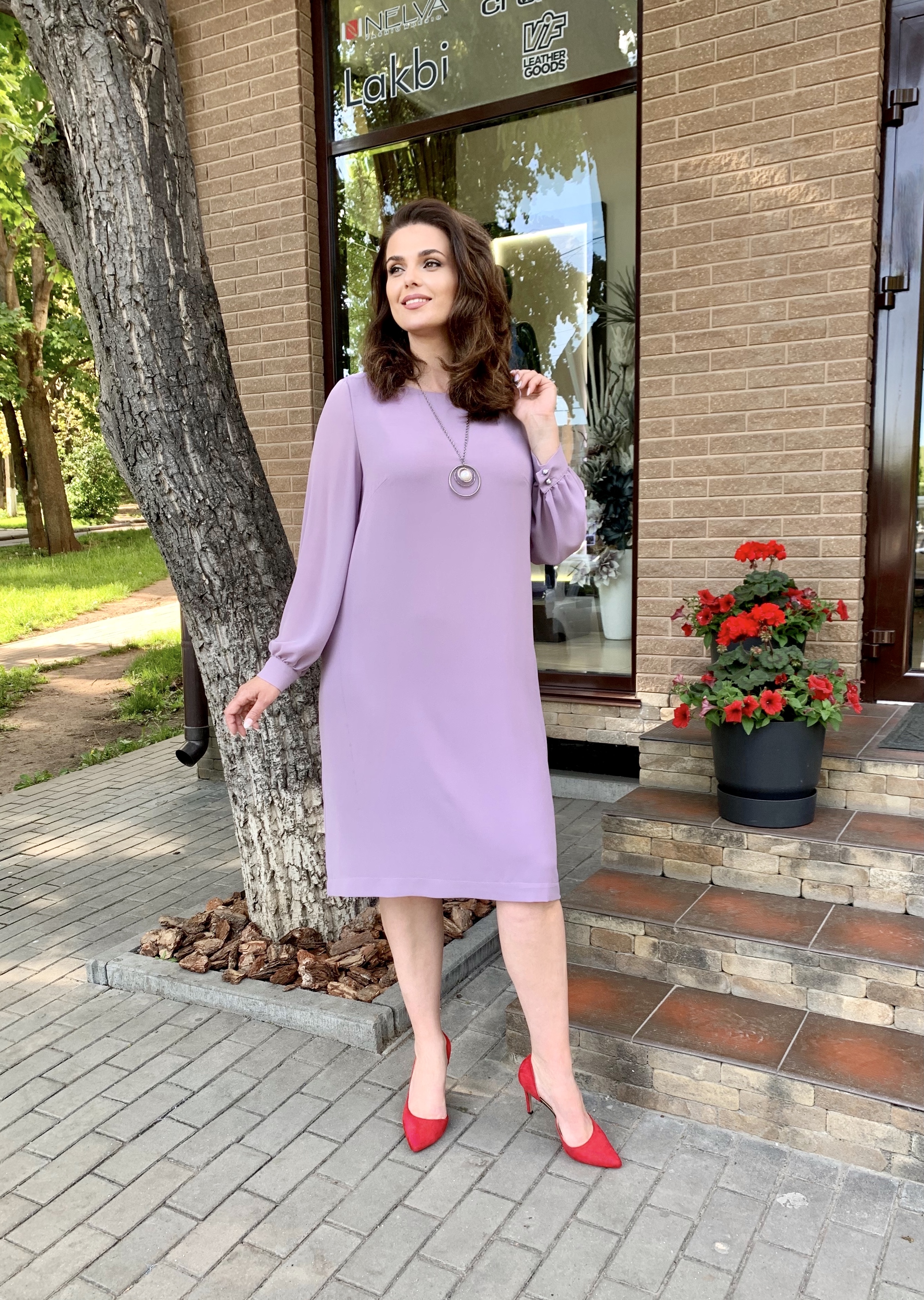 

Платье Style-Nika Флирта  Светло-фиолетовый 2197/1, Платье Style-Nika Флирта 52 Светло-фиолетовый 2197/1