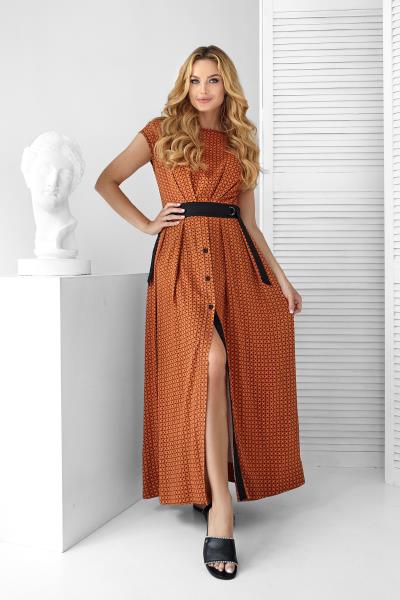 

Платье Style-Nika Камри 44 терракотовых черный 2163