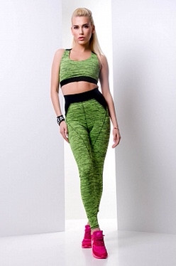 

Костюм женский для фитнеса Melange Solh зелёный XS green