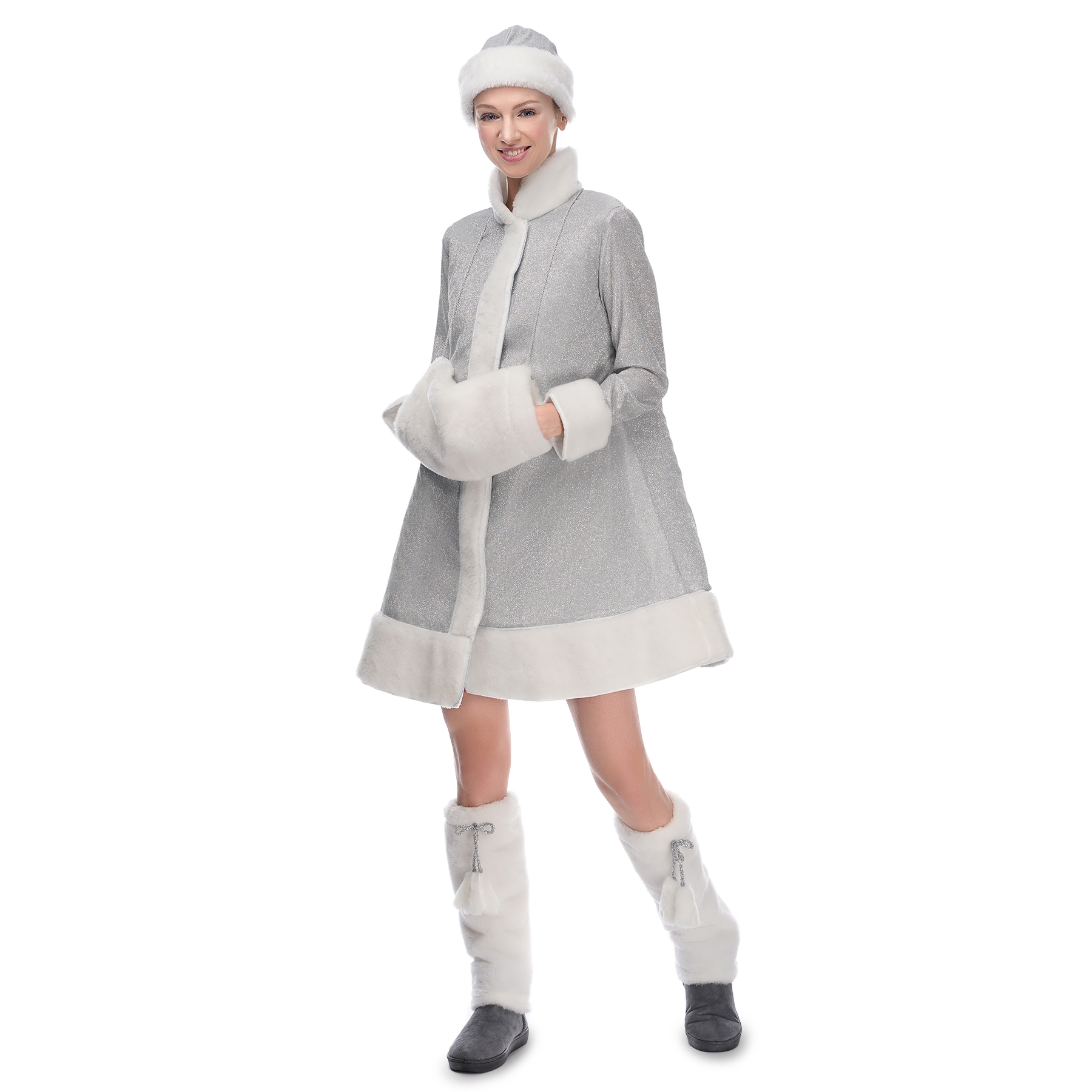 

Костюм Снегурочки Морозная Santa Store Серебряный SM 00192-SM