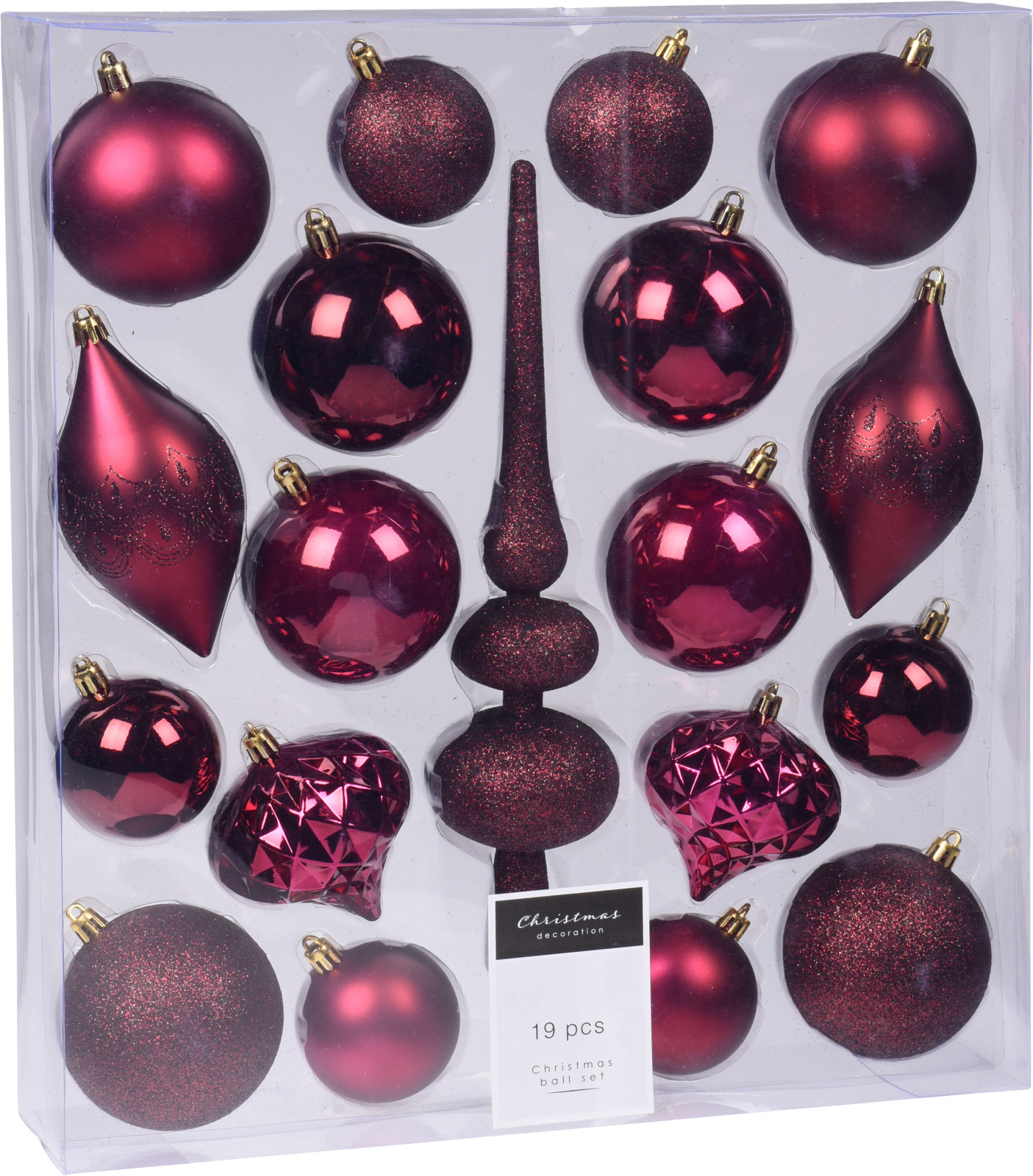 

Набор елочных игрушек Christmas Decoration 19 штук Бордовый (CAN214930)