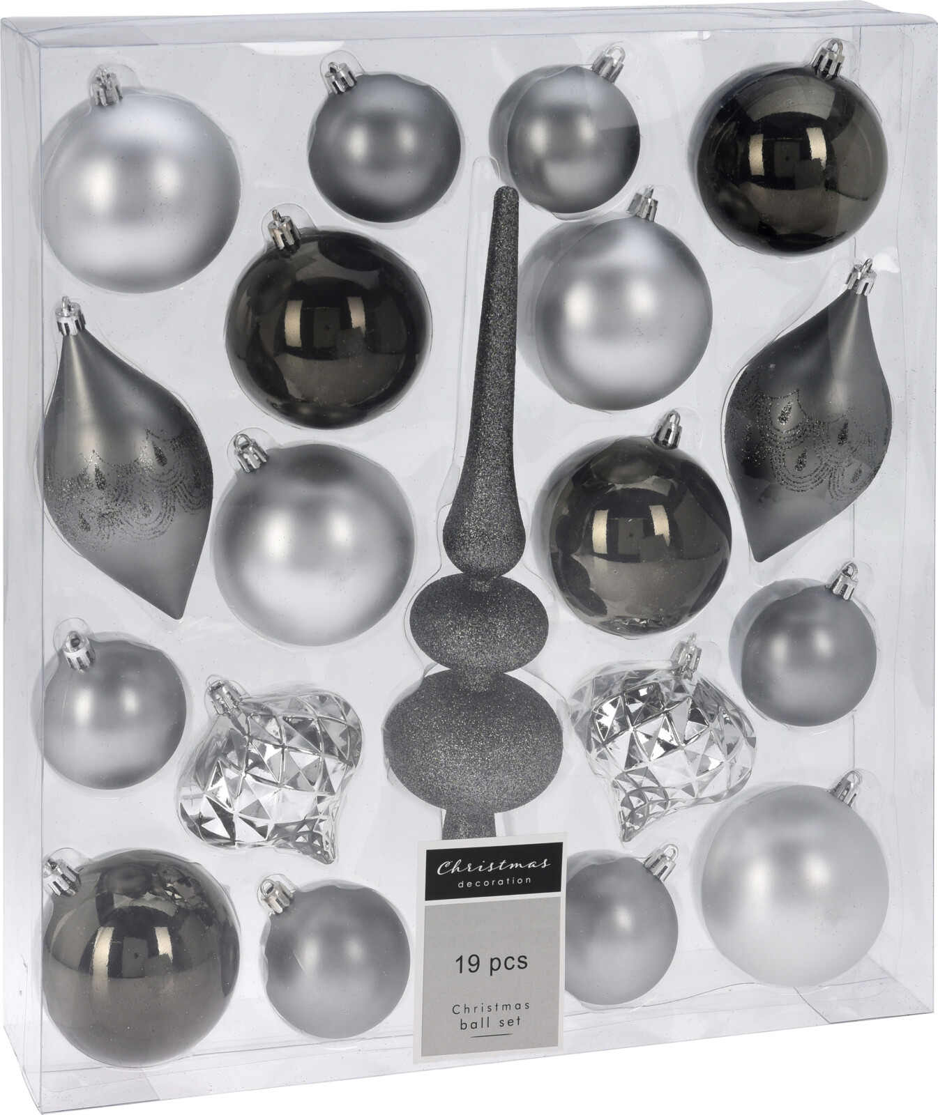 

Набор елочных игрушек Christmas Decoration 19 штук Серый (CAN222010)