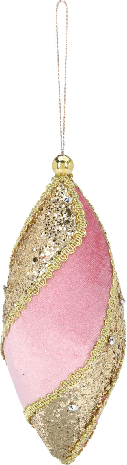 

Елочная игрушка Christmas Decoration 7х7х16 см Розовая с золотым (YZB004700)