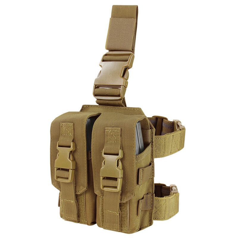 

Подсумок набедренный на ногу для магазинов Condor Drop Leg M4 Mag Pouch MA65 Coyote Brown