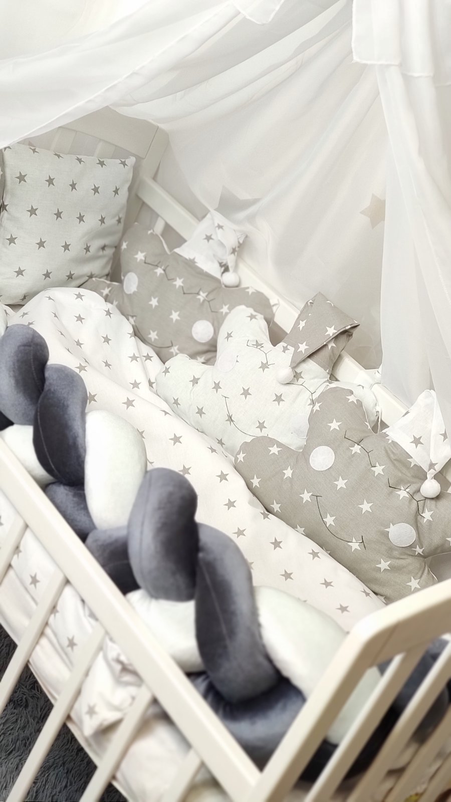 

Набор постельного белья в детскую кроватку "Коса" / бортики в кроватку малыша NPB476