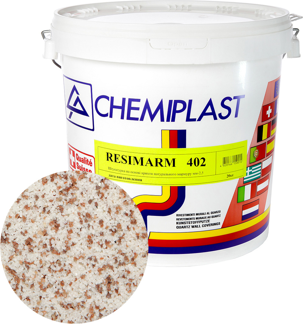 

Декоративна штукатурка CHEMIPLAST RESIMARM 402 мармур 2,5 мм 20 кг (4820166150038-mg)