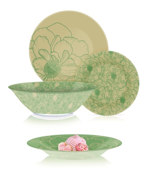 

Сервиз Luminarc Big flower green Q4856