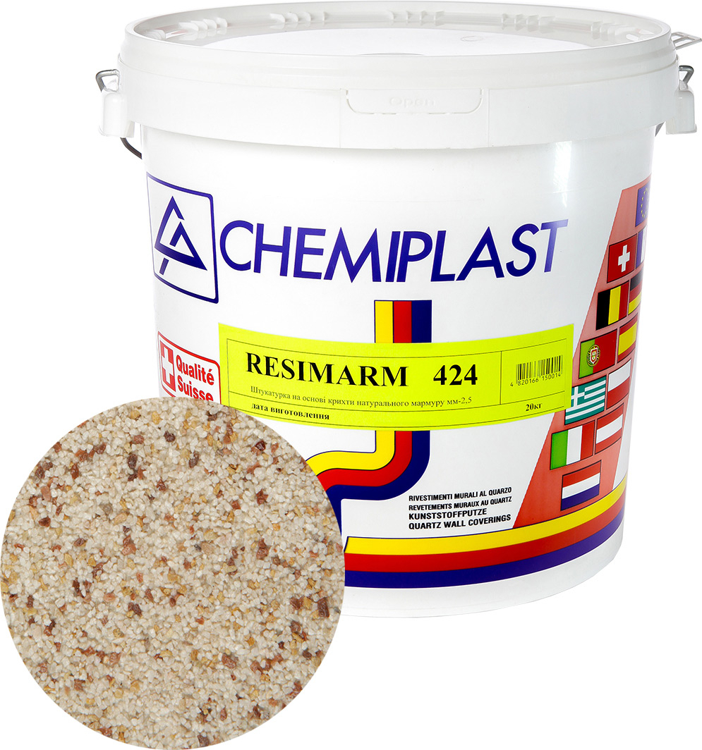 

Декоративна штукатурка CHEMIPLAST RESIMARM 424 мармур 2,5 мм 20 кг (4820166150182-mg)