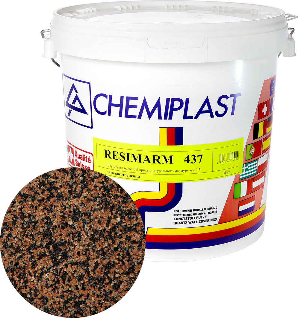 

Декоративна штукатурка CHEMIPLAST RESIMARM 437 мармур 2,5 мм 20 кг (4820166150298-mg)