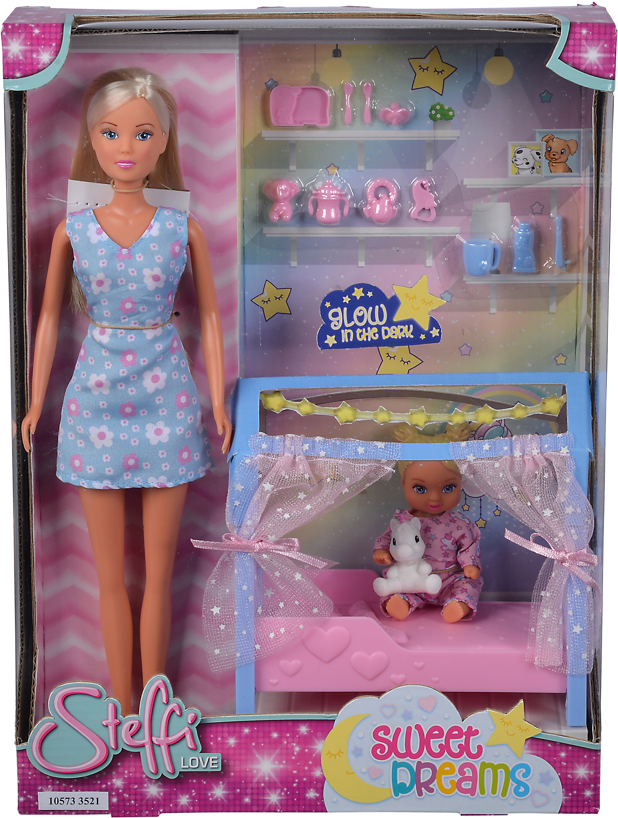 

Кукольный набор Simba Toys Штеффи Сладкие сны с девочкой и кроваткой светящийся в темноте (5733521) (4006592066178)