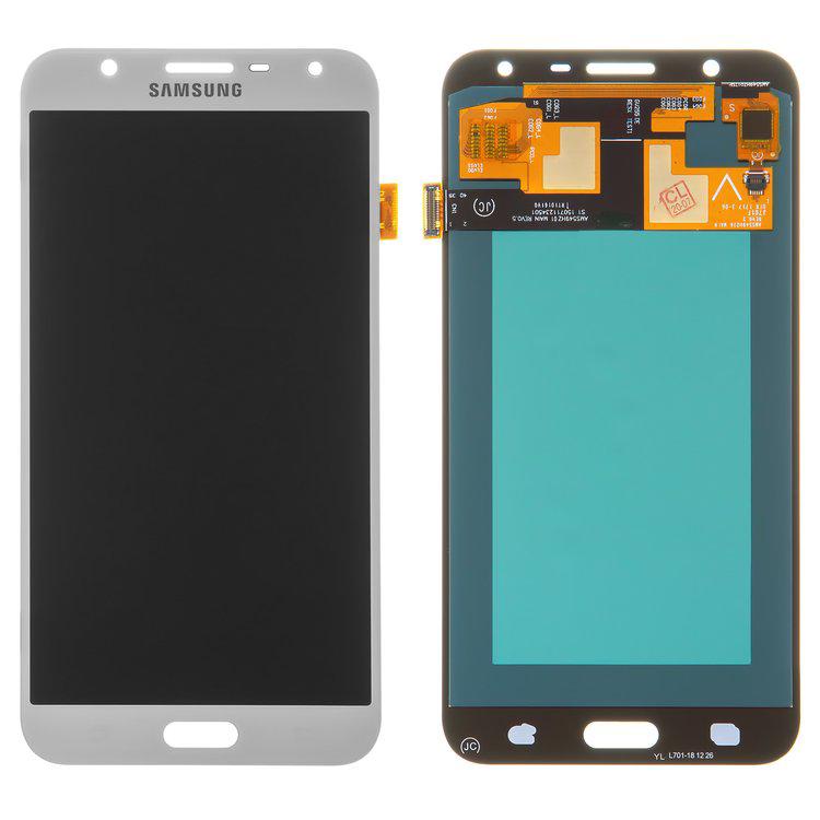 

Дисплей для Samsung J701 Galaxy J7 Neo, сріблястий, із сенсорним екраном, (OLED), High Copy