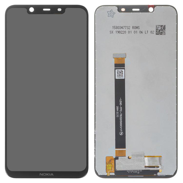 

Дисплей для Nokia 7.1 Plus, чорний, із сенсорним екраном, Original (PRC)
