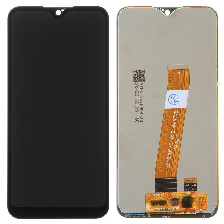 

Дисплей для Samsung A015 Galaxy A01, чорний, із сенсорним екраном, з широким конектором, оригінал (переклеєне скло)