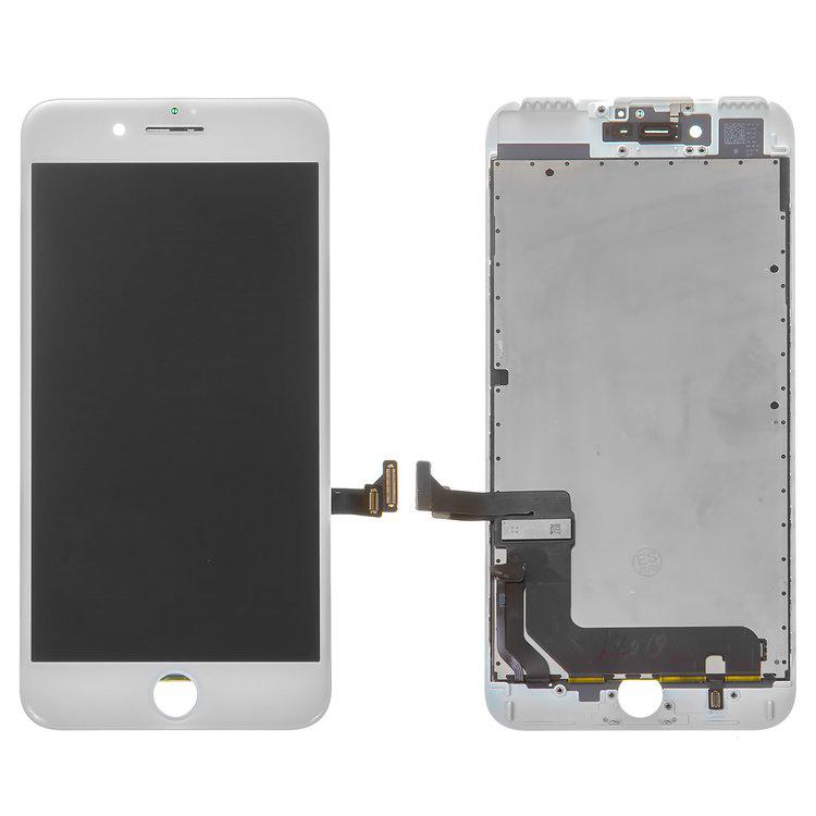 

Дисплей для iPhone 7 Plus, білий, із сенсорним екраном, з рамкою, переклеєне скло