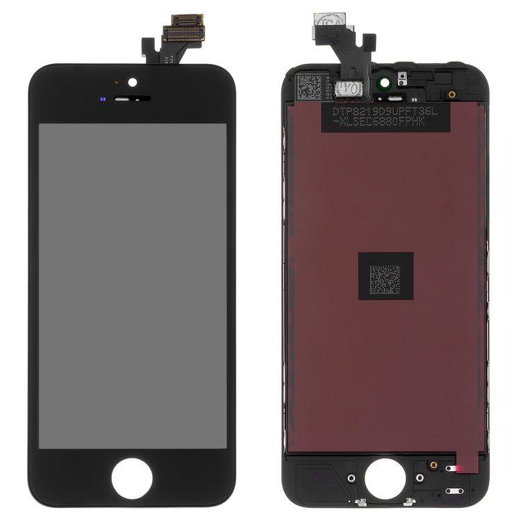 

Дисплей для iPhone 5, чорний, із сенсорним екраном, з рамкою, HC
