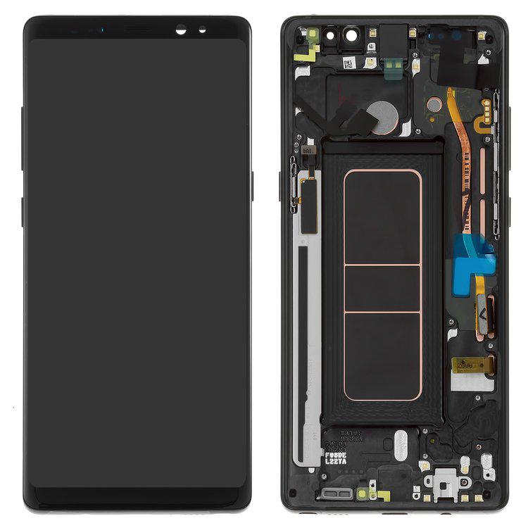 

Дисплей для Samsung N950F Galaxy Note 8, чорний, із сенсорним екраном, з рамкою, Original (PRC), original glass, midnight black