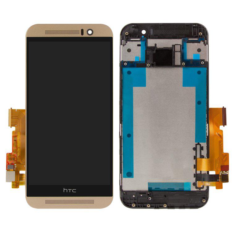 

Дисплей для HTC One M9, золотистий, із сенсорним екраном, з передньою панеллю
