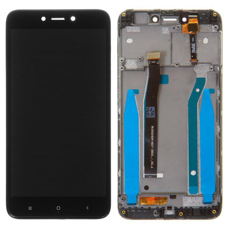 

Дисплей для Xiaomi Redmi 4X, чорний, із сенсорним екраном, з рамкою, High Copy