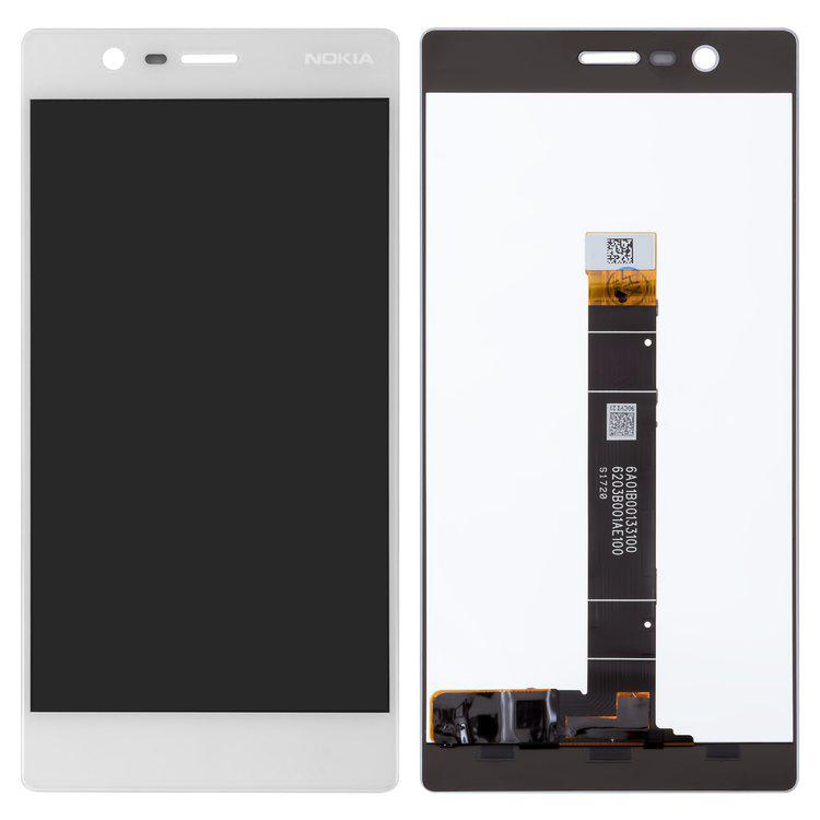 

Дисплей для Nokia 3 Dual Sim, білий, із сенсорним екраном