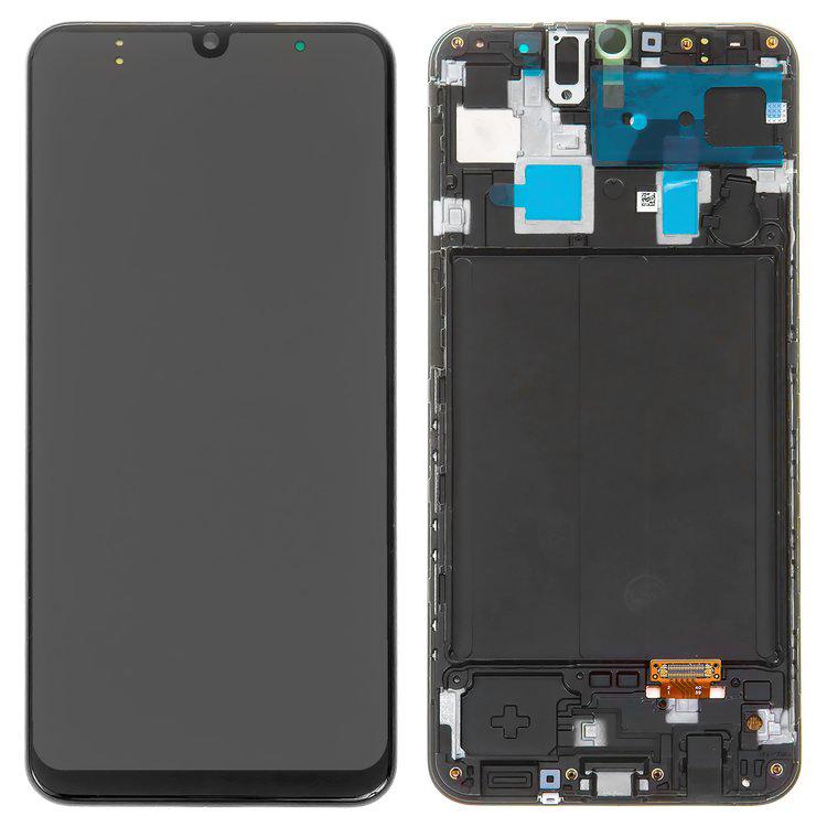 

Дисплей для Samsung A305 Galaxy A30, чорний, із сенсорним екраном, з рамкою, Original (PRC), original glass