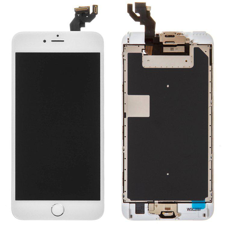 

Дисплей для iPhone 6S Plus, білий, із сенсорним екраном, з рамкою, AAA, Tianma, зі шлейфом кнопки HOME, з камерою, з динаміком