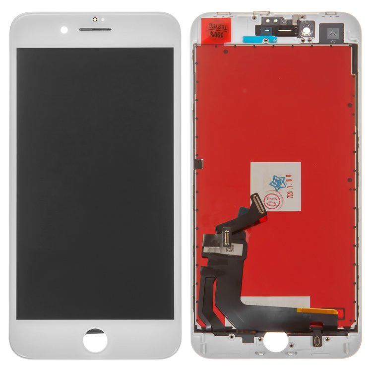 

Дисплей для iPhone 8 Plus, білий, із сенсорним екраном, з рамкою, AAA, Tianma, з пластиками камери та давача наближення