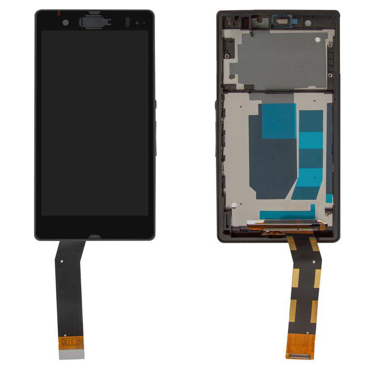 

Дисплей для Sony C6602 L36h Xperia Z, C6603 L36i Xperia Z, C6606 L36a Xperia Z, чорний, із сенсорним екраном, з рамкою, Original (PRC)