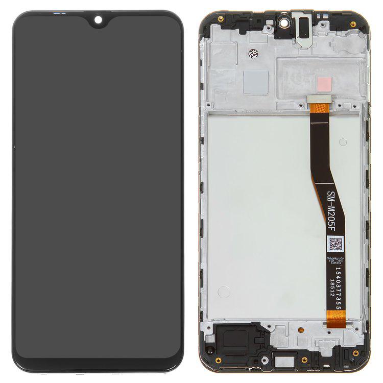

Дисплей для Samsung M205 Galaxy M20, чорний, із сенсорним екраном, з рамкою, Original (PRC), original glass