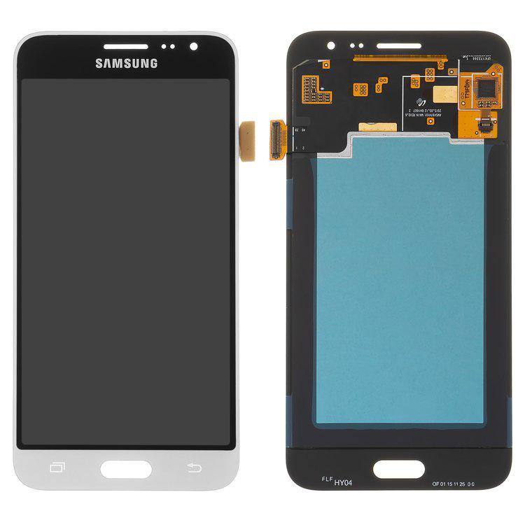 

Дисплей для Samsung J320 Galaxy J3 (2016), білий, із сенсорним екраном, оригінал (переклеєне скло)