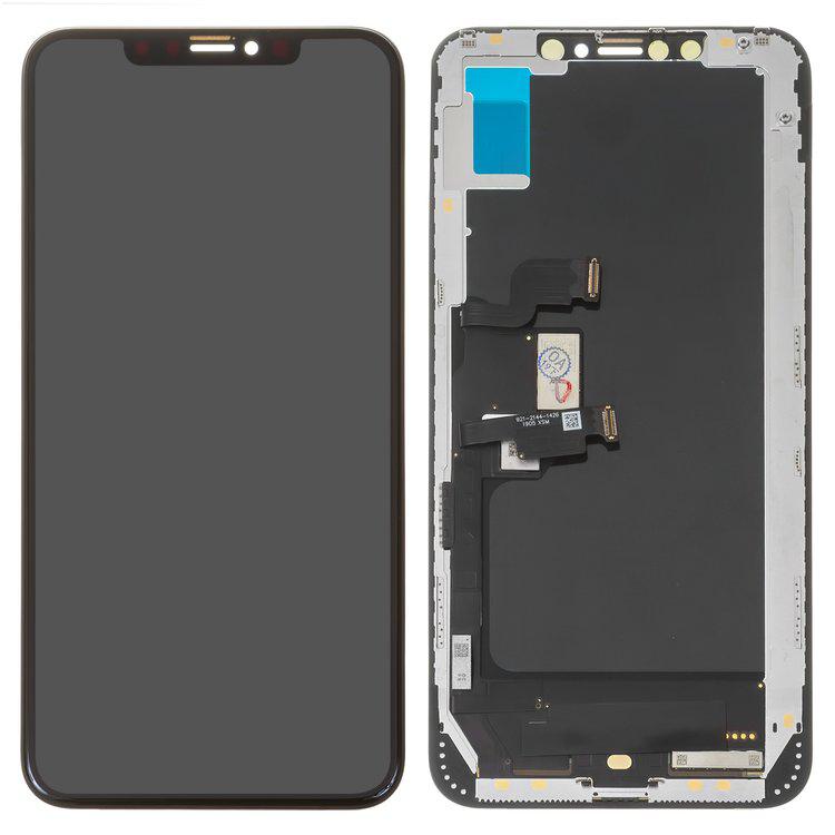 

Дисплей для iPhone XS Max, чорний, із сенсорним екраном, з рамкою, (OLED), HC, Self-welded OEM soft