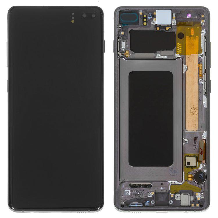 

Дисплей для Samsung G975 Galaxy S10 Plus, чорний, із сенсорним екраном, з рамкою, Original (PRC), original glass