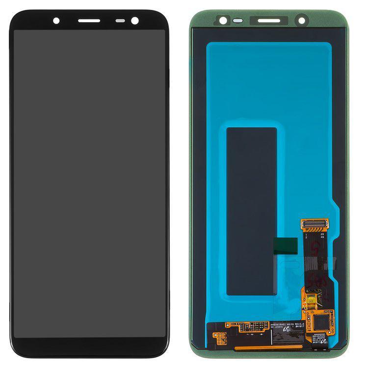 

Дисплей для Samsung J600 Galaxy J6, чорний, із сенсорним екраном, Original (PRC), original glass