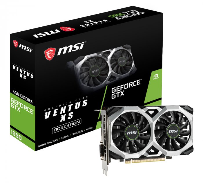 

Відеокарта MSI PCI-Ex GeForce GTX 1650 Ventus XS 4G OC 4GB GDDR5 (128bit) (1740/8000) (1 x DisplayPort, 1 x HDMI, 1 x DVI) (GeForce GTX 1650 VENTUS XS 4G OC)