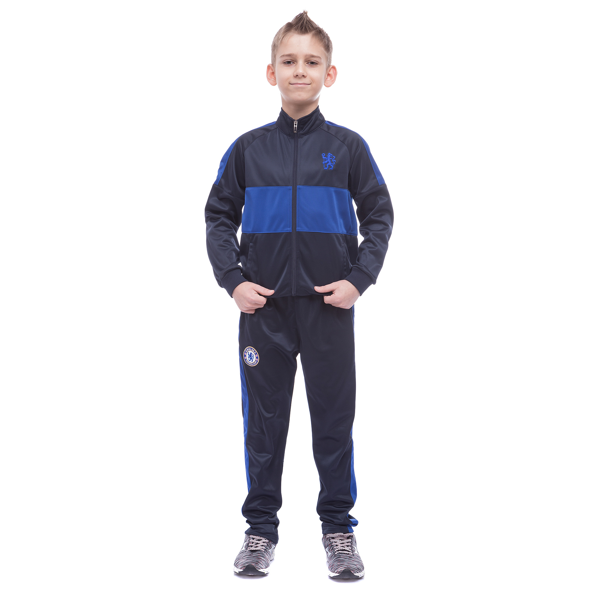 

Костюм спортивный детский Клубный CHELSEA LD-6132K-CH (полиэстер, флис, 30 - рост 140-145 см , темно-синий)
