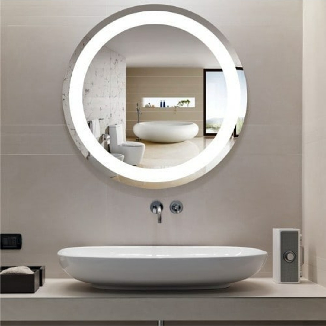 

Круглое зеркало с сенсорной кнопкой MirrorRika арт.80 с Led подсветкой, амольгама, D-100 см