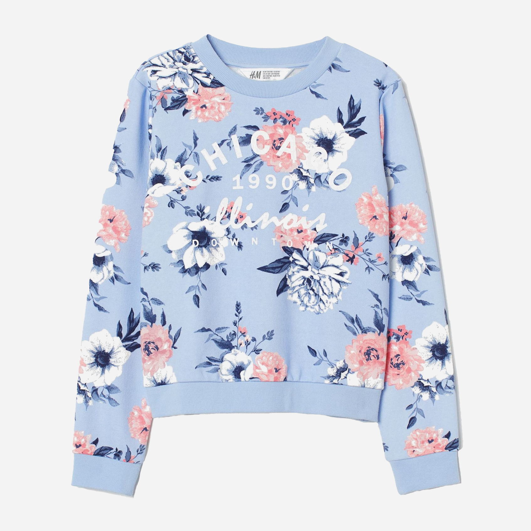 

Свитшот H&M zh0895157 170 см Голубой/Цветы (4000550008736)