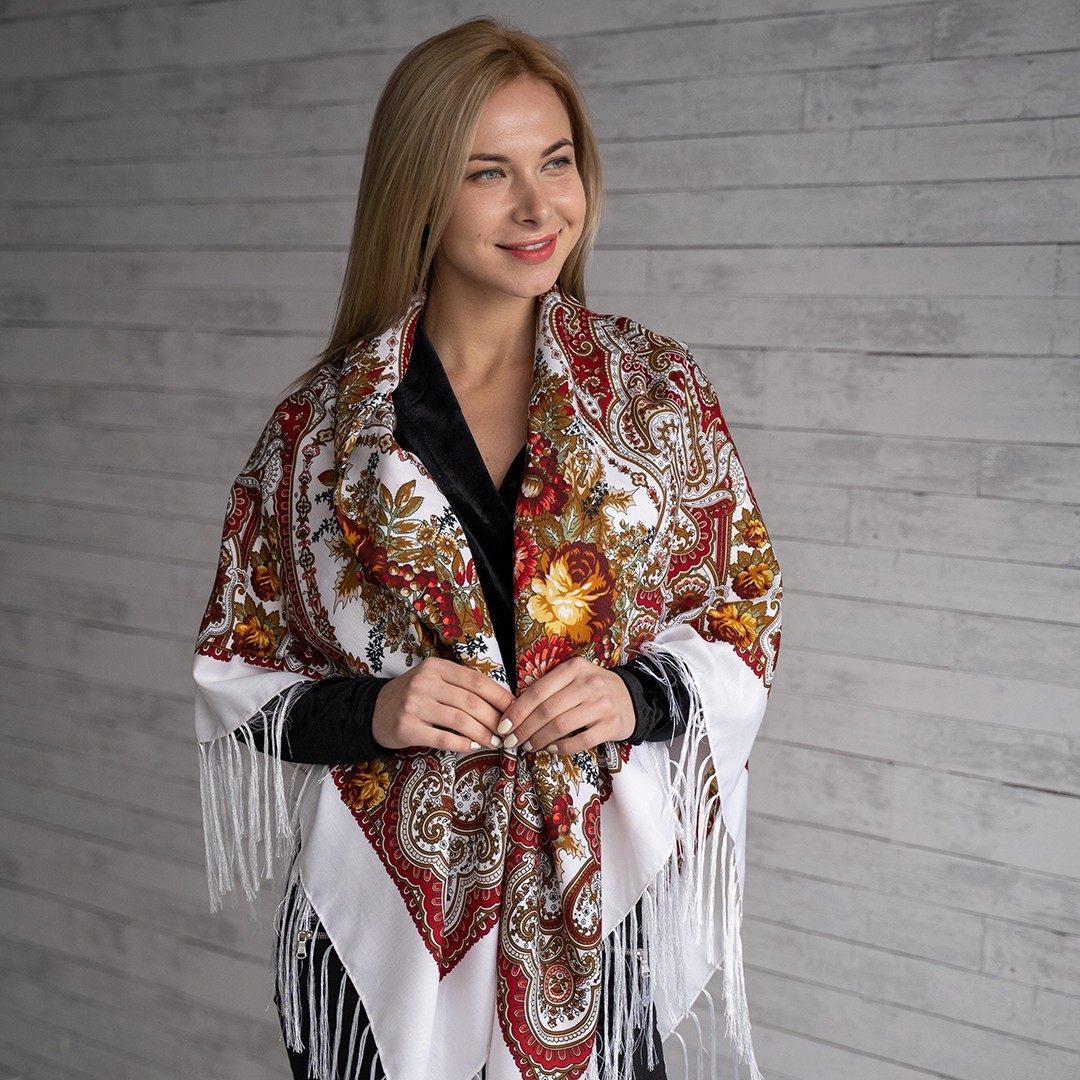 

Павлопосадська шерстяна хустина Аромат літа 1285,2