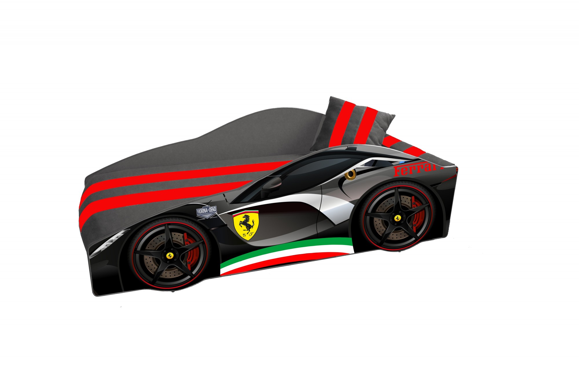 

Кровать машина Viorina-Deko Ferrari элит 70/155 черная