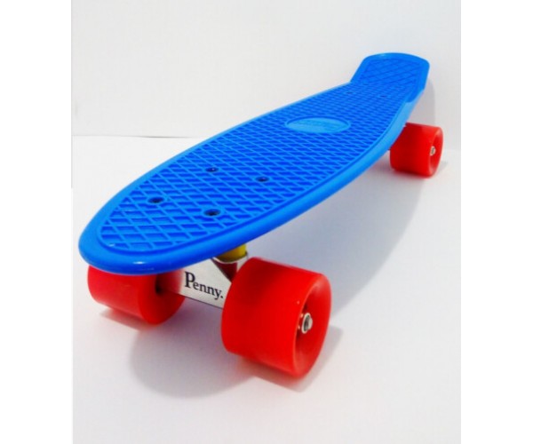 

Пенниборд Nickel удлиненный (Penny Board) Синий с красными колесами