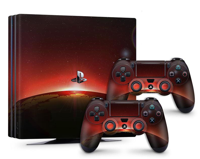 

Виниловая наклейка на Sony PlayStation PS4 Slim консоль и контроллер с принтом планета, арт.700287