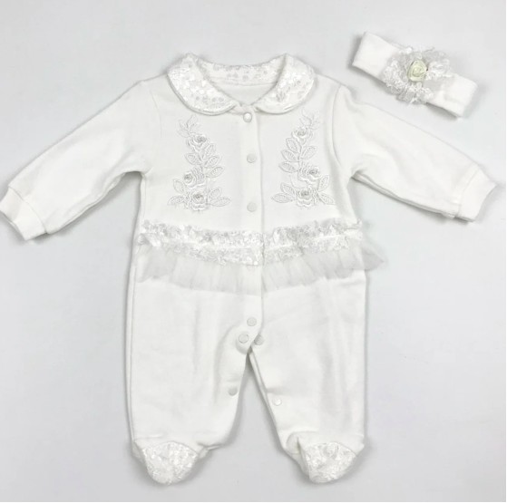 

Человечек с повязкой нарядный Fekra Baby 50/56 см молочный к487