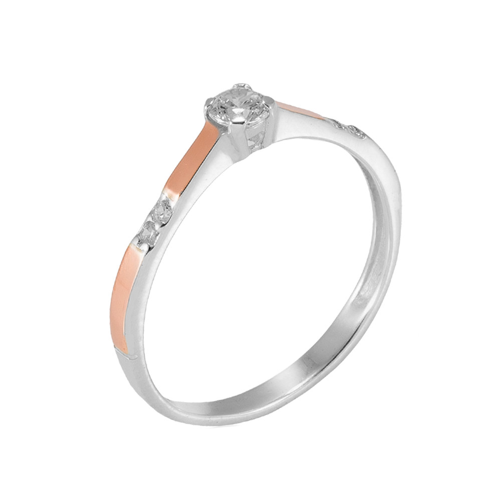 

Серебряное кольцо с золотом и куб. цирконием Nadezhda-10 GS-3487 р-18
