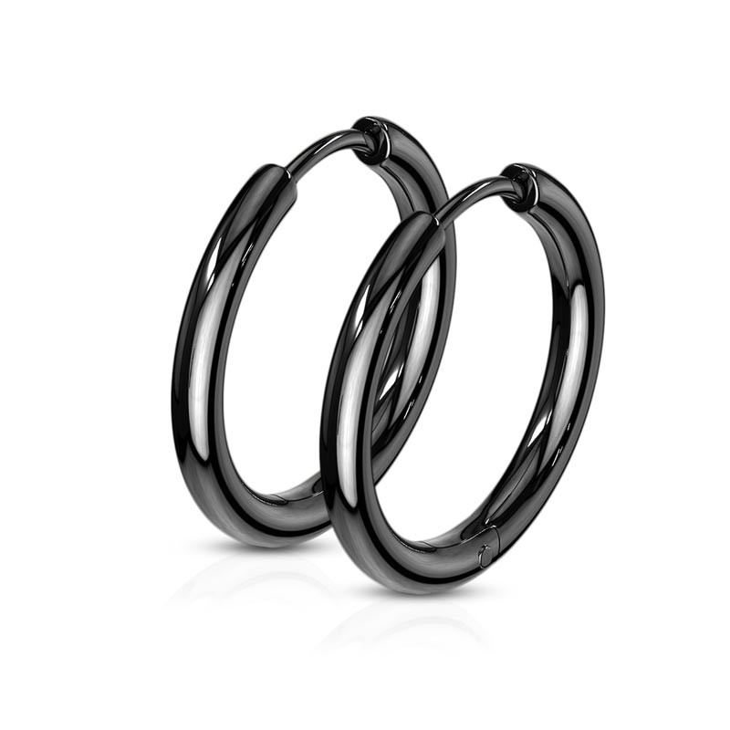 

Мужские серьги кольца из стали Spikes Круг SE3065 8044 черный